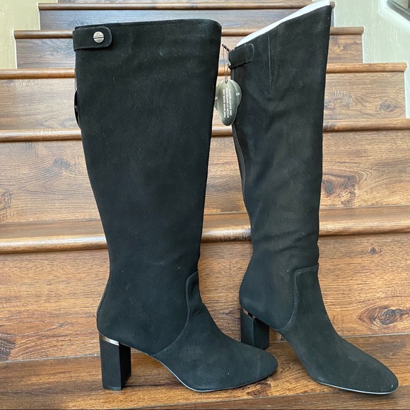 Alfani Nessii Black Suede Leather Dress Boots - Picture 8 of 8